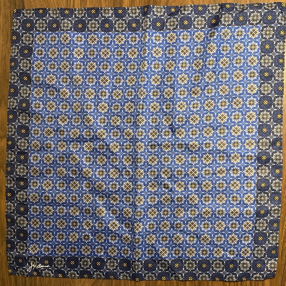 Joseph Abboud Blue and Yellow Pocket Square